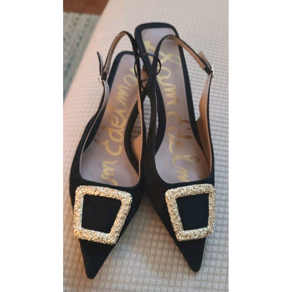 Sam Edelman Black Women's Shoes with Gold Buckle 8.5 Gently Used